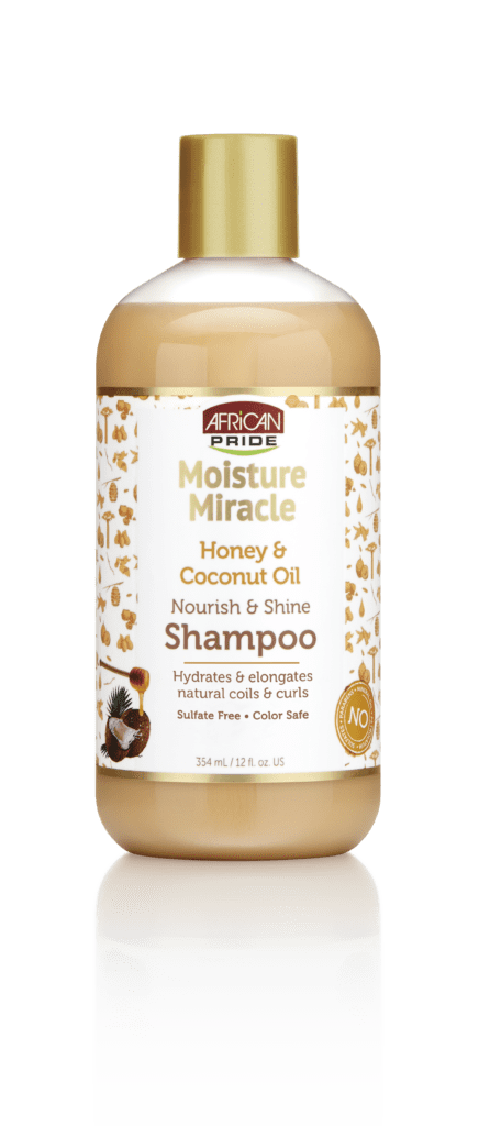 AFRICAN PRIDE – Moisture Miracle Honey & Coconut Oil Shampoo (354 ml) Champô de Mel e Óleo de Coco