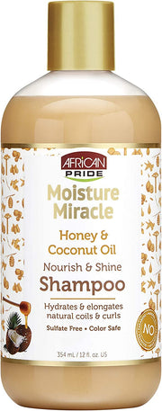 AFRICAN PRIDE – Moisture Miracle Honey & Coconut Oil Shampoo (354 ml) Champô de Mel e Óleo de Coco