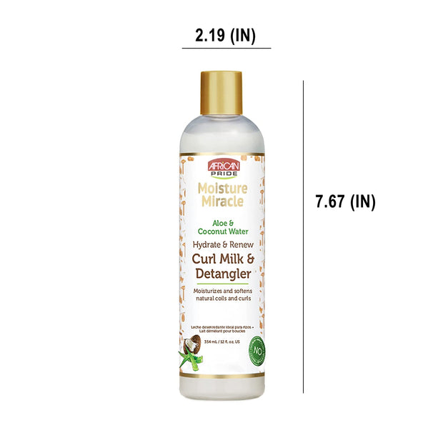 AFRICAN PRIDE - Moisture Miracle Curl Milk & Detangler (354ml) Leite Diário para Definir e Desembaraçar