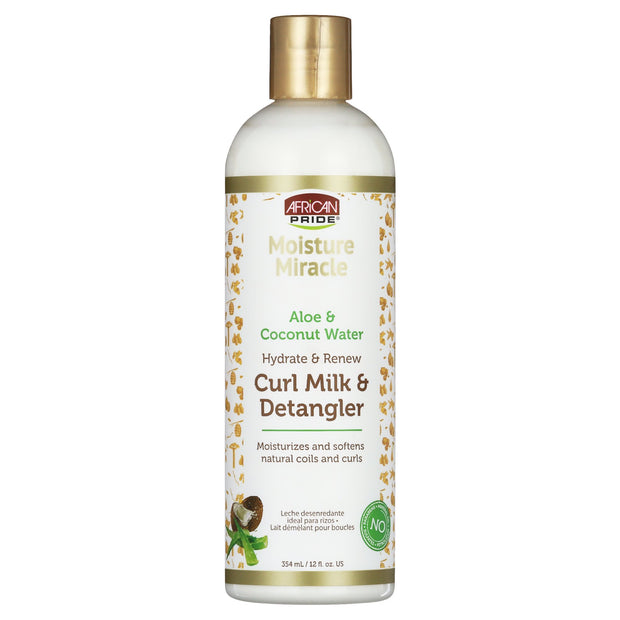 AFRICAN PRIDE - Moisture Miracle Curl Milk & Detangler (354ml) Leite Diário para Definir e Desembaraçar